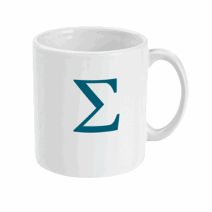 Maths mug with Sigma summation symbol