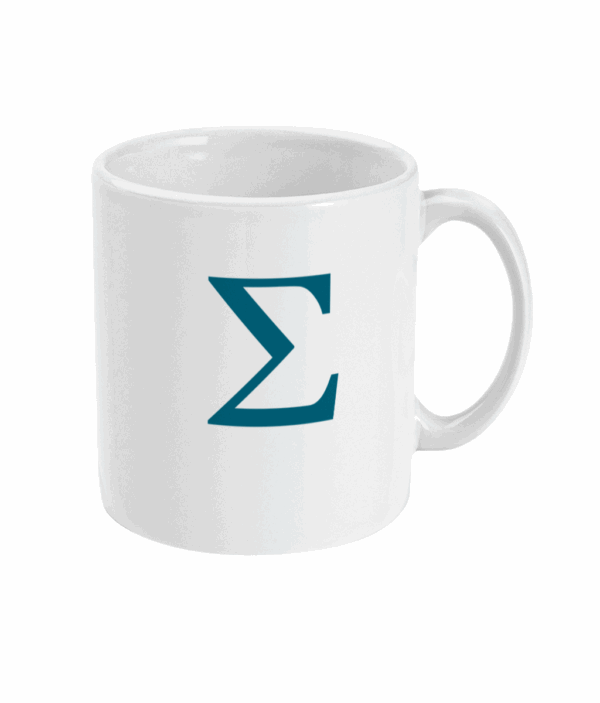 Maths mug with Sigma summation symbol