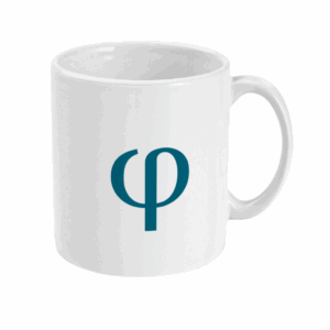 Maths mug with Phi golden ratio symbol