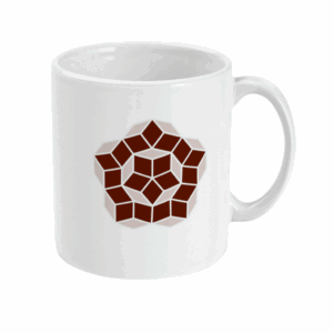Maths mug with Penrose tiles rose