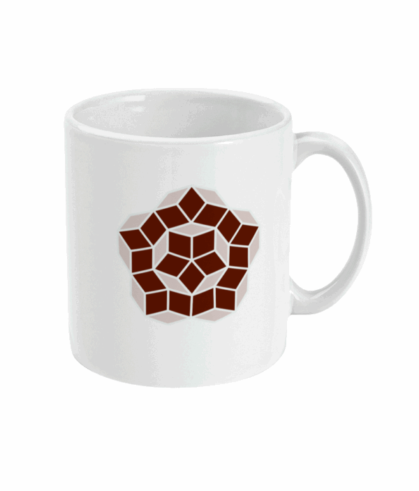 Maths mug with Penrose tiles rose